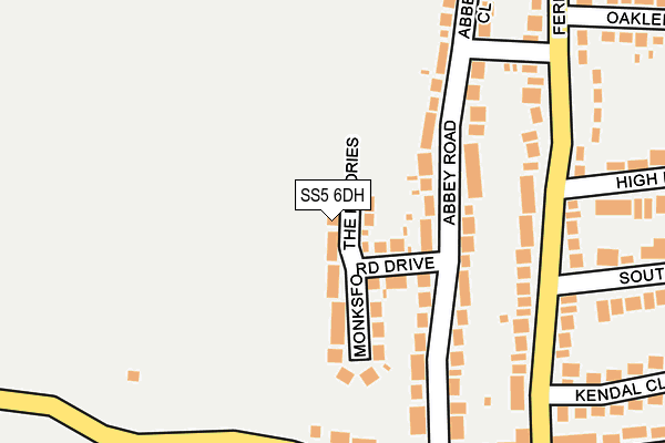 SS5 6DH map - OS OpenMap – Local (Ordnance Survey)