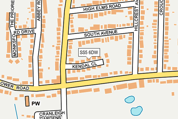 SS5 6DW map - OS OpenMap – Local (Ordnance Survey)