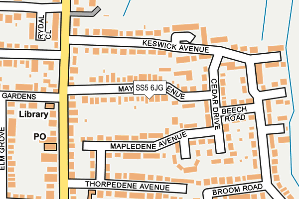 SS5 6JG map - OS OpenMap – Local (Ordnance Survey)