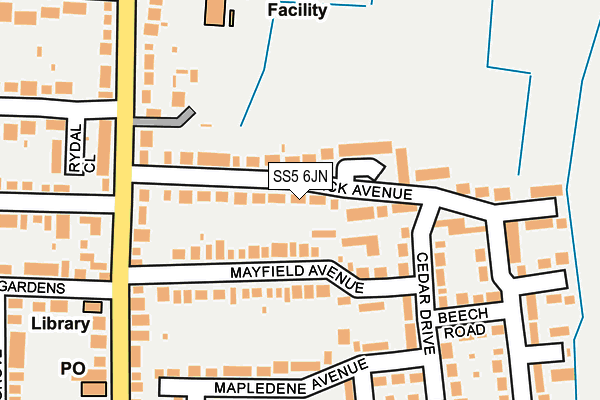 SS5 6JN map - OS OpenMap – Local (Ordnance Survey)