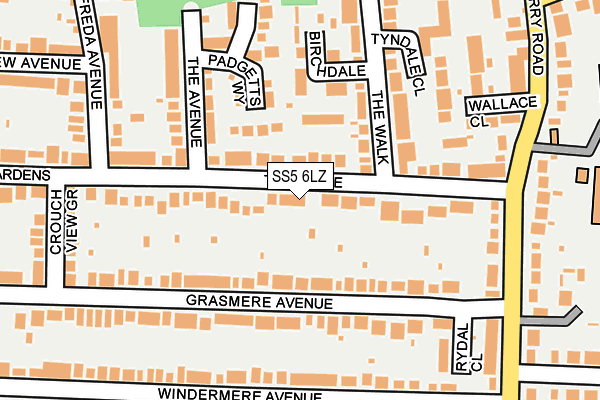 SS5 6LZ map - OS OpenMap – Local (Ordnance Survey)