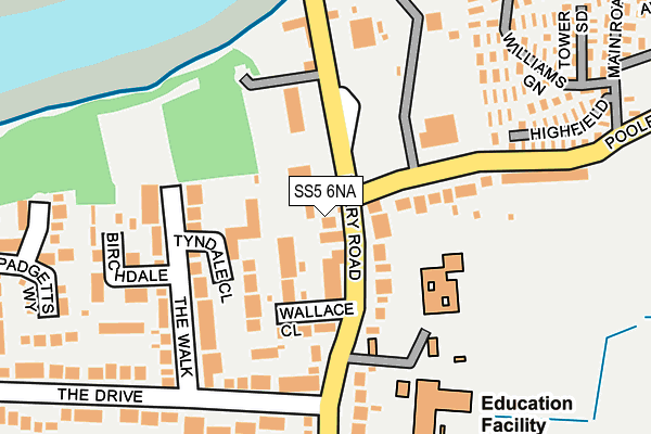 SS5 6NA map - OS OpenMap – Local (Ordnance Survey)