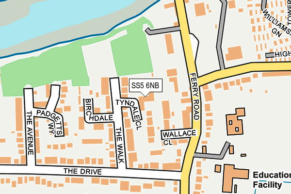 SS5 6NB map - OS OpenMap – Local (Ordnance Survey)