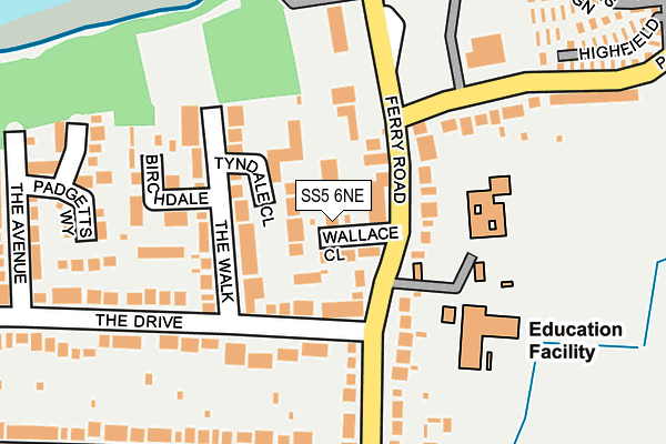 SS5 6NE map - OS OpenMap – Local (Ordnance Survey)