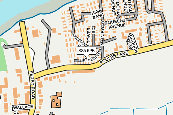 SS5 6PB map - OS OpenMap – Local (Ordnance Survey)