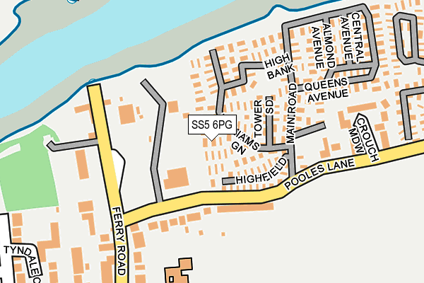 SS5 6PG map - OS OpenMap – Local (Ordnance Survey)