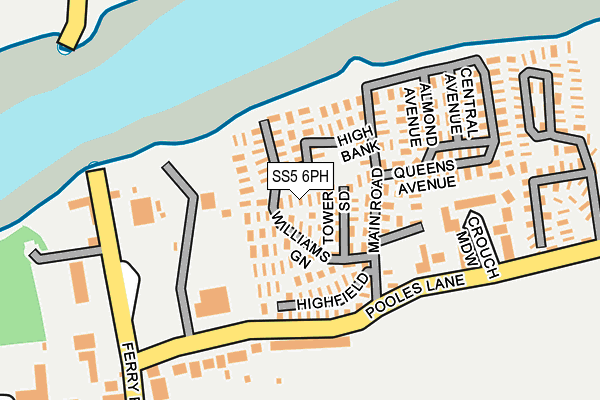 SS5 6PH map - OS OpenMap – Local (Ordnance Survey)