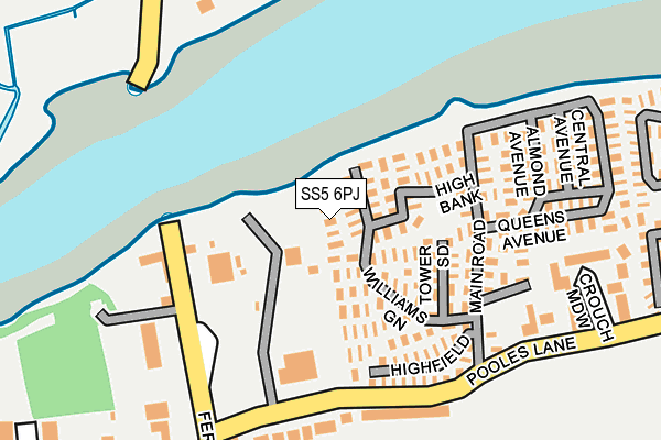 SS5 6PJ map - OS OpenMap – Local (Ordnance Survey)