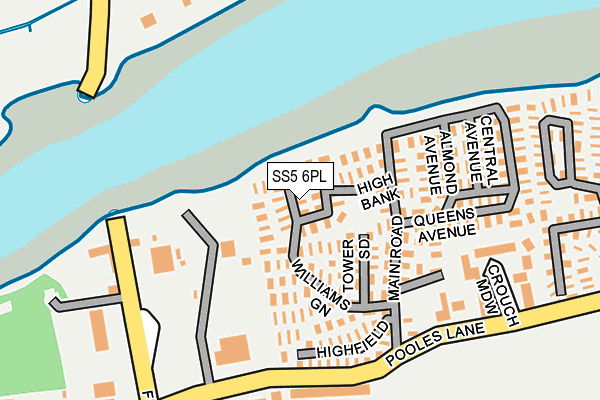 SS5 6PL map - OS OpenMap – Local (Ordnance Survey)