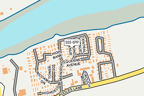 SS5 6PP map - OS OpenMap – Local (Ordnance Survey)