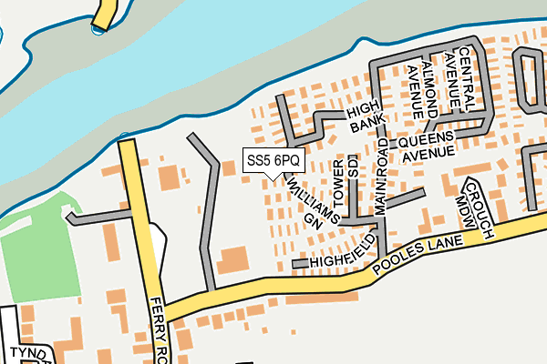 SS5 6PQ map - OS OpenMap – Local (Ordnance Survey)