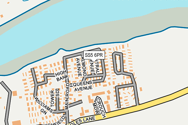 SS5 6PR map - OS OpenMap – Local (Ordnance Survey)