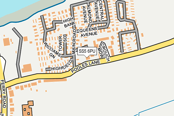 SS5 6PU map - OS OpenMap – Local (Ordnance Survey)