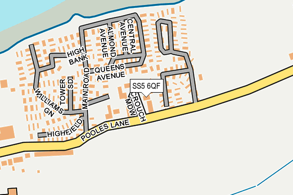 SS5 6QF map - OS OpenMap – Local (Ordnance Survey)