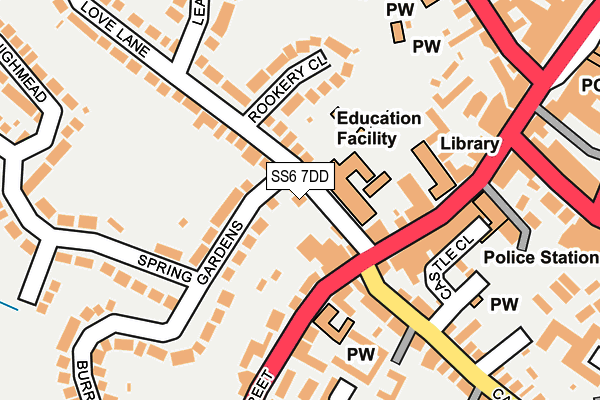 SS6 7DD map - OS OpenMap – Local (Ordnance Survey)