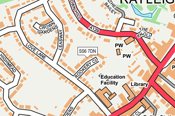 SS6 7DN map - OS OpenMap – Local (Ordnance Survey)