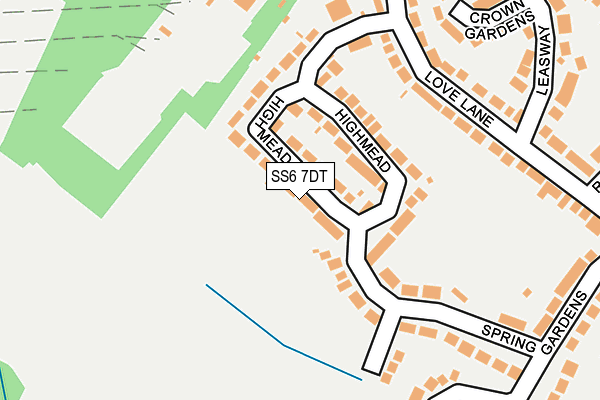 SS6 7DT map - OS OpenMap – Local (Ordnance Survey)