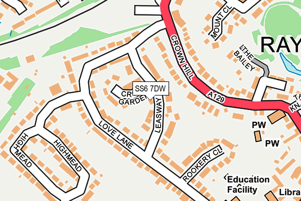SS6 7DW map - OS OpenMap – Local (Ordnance Survey)
