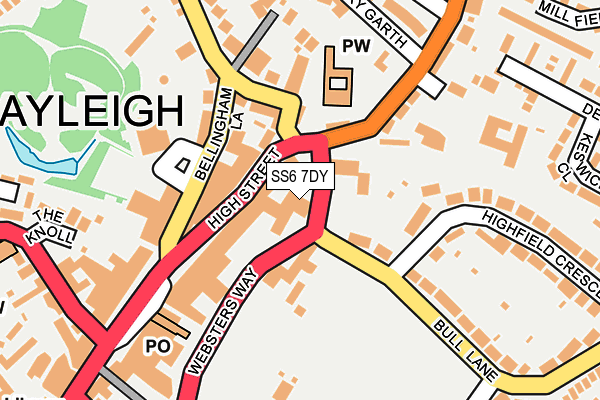 SS6 7DY map - OS OpenMap – Local (Ordnance Survey)