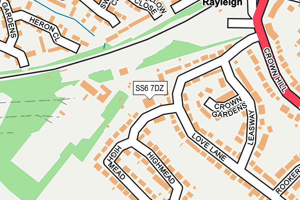 SS6 7DZ map - OS OpenMap – Local (Ordnance Survey)