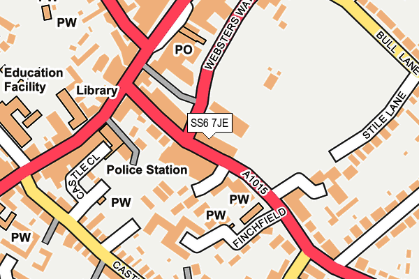 SS6 7JE map - OS OpenMap – Local (Ordnance Survey)