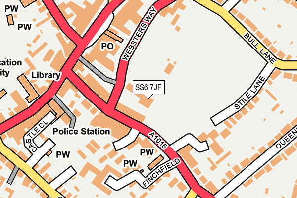 SS6 7JF map - OS OpenMap – Local (Ordnance Survey)