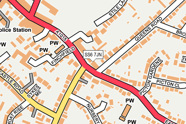 SS6 7JN map - OS OpenMap – Local (Ordnance Survey)