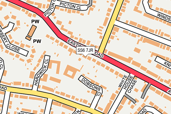 SS6 7JR map - OS OpenMap – Local (Ordnance Survey)