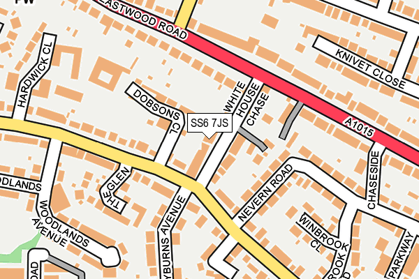 SS6 7JS map - OS OpenMap – Local (Ordnance Survey)