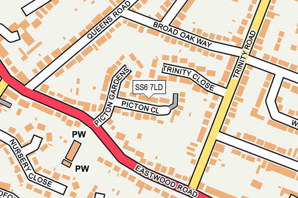 SS6 7LD map - OS OpenMap – Local (Ordnance Survey)