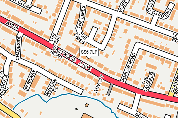 SS6 7LF map - OS OpenMap – Local (Ordnance Survey)