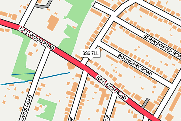 SS6 7LL map - OS OpenMap – Local (Ordnance Survey)