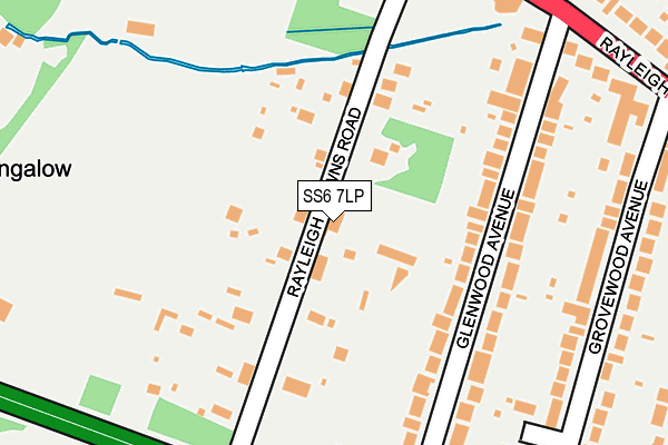 SS6 7LP map - OS OpenMap – Local (Ordnance Survey)