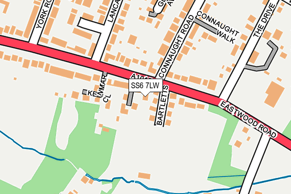 SS6 7LW map - OS OpenMap – Local (Ordnance Survey)