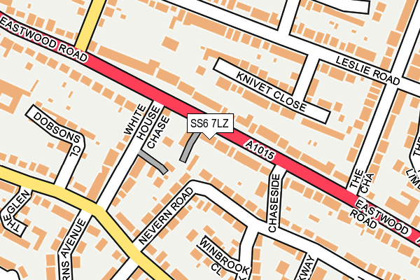 SS6 7LZ map - OS OpenMap – Local (Ordnance Survey)