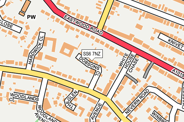 SS6 7NZ map - OS OpenMap – Local (Ordnance Survey)