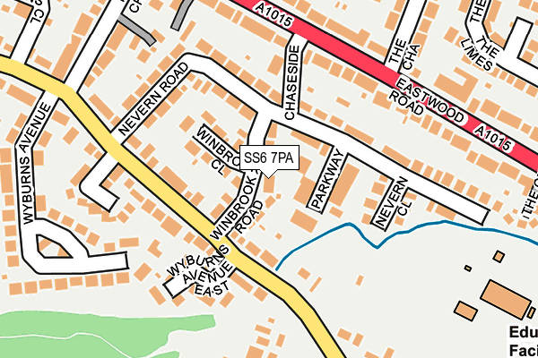 SS6 7PA map - OS OpenMap – Local (Ordnance Survey)