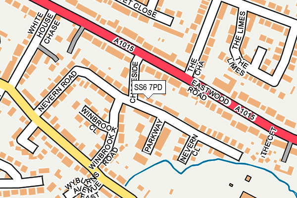 SS6 7PD map - OS OpenMap – Local (Ordnance Survey)