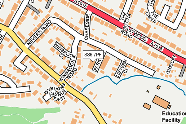 SS6 7PF map - OS OpenMap – Local (Ordnance Survey)