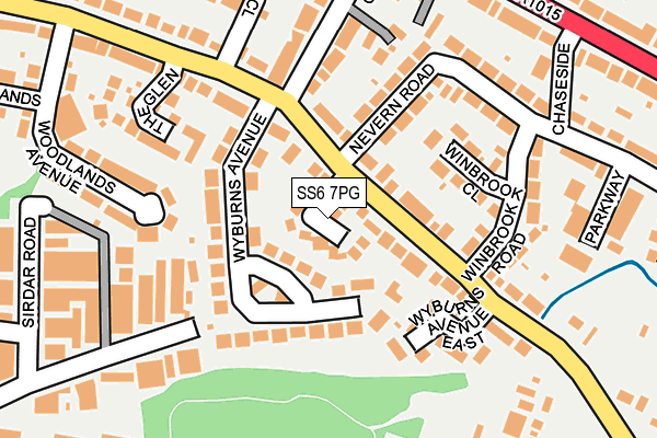 SS6 7PG map - OS OpenMap – Local (Ordnance Survey)