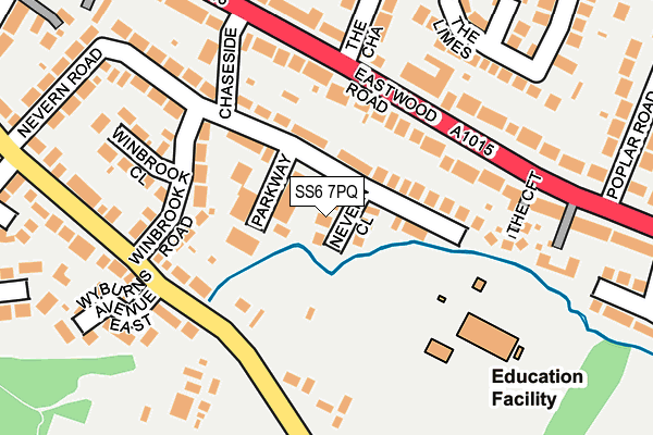 SS6 7PQ map - OS OpenMap – Local (Ordnance Survey)