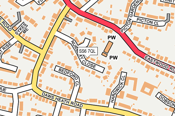 SS6 7QL map - OS OpenMap – Local (Ordnance Survey)