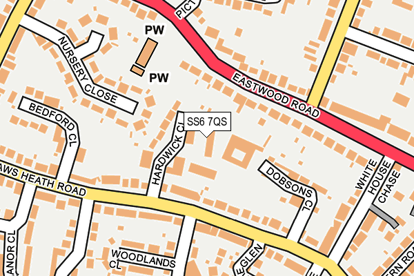 SS6 7QS map - OS OpenMap – Local (Ordnance Survey)