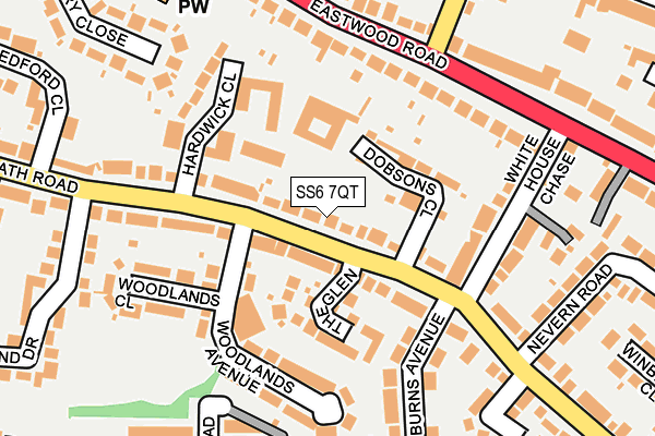 SS6 7QT map - OS OpenMap – Local (Ordnance Survey)