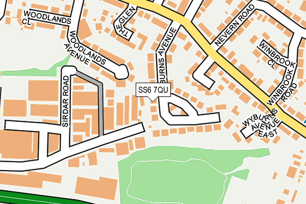 SS6 7QU map - OS OpenMap – Local (Ordnance Survey)