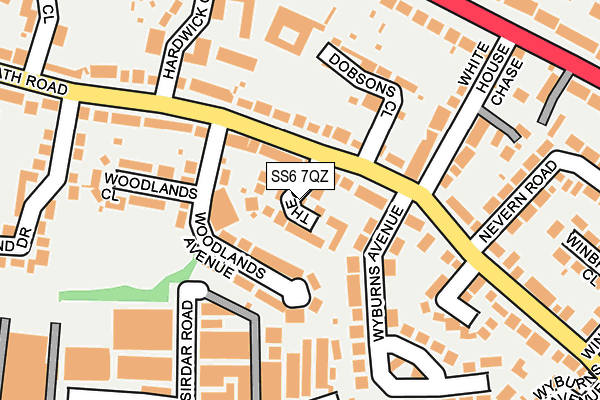 SS6 7QZ map - OS OpenMap – Local (Ordnance Survey)