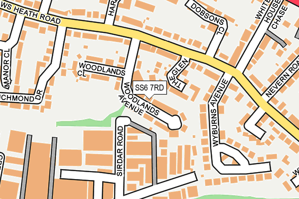 SS6 7RD map - OS OpenMap – Local (Ordnance Survey)
