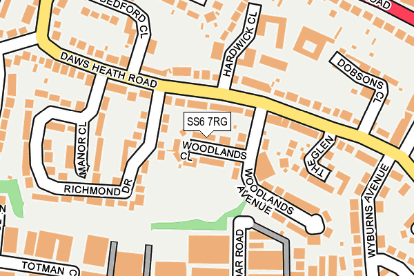 SS6 7RG map - OS OpenMap – Local (Ordnance Survey)