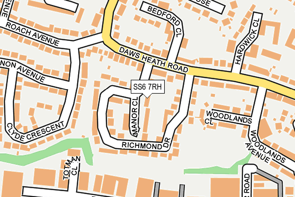 SS6 7RH map - OS OpenMap – Local (Ordnance Survey)