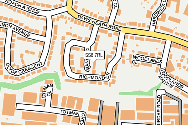 SS6 7RL map - OS OpenMap – Local (Ordnance Survey)